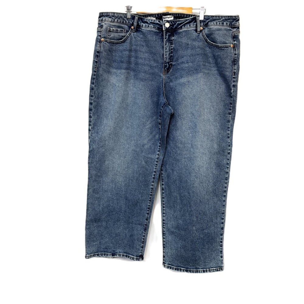 Ava & Viv Plus Size High Rise Straight Leg Jeans Med Wash 24R Stretchy NWT